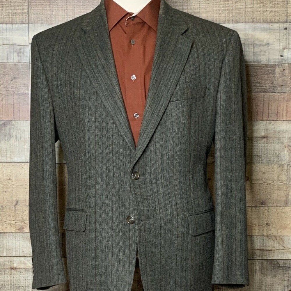 Ralph Lauren Green Herringbone Sport Coat Blazer